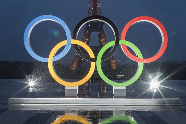 The Olympic rings are unveiled in a ceremony at Place du Trocadero next to the Eiffel Tower after Paris wins the 2024 Olympic Games bid in 2017. Photo: EPA The Olympic rings are unveiled in a ceremony at Place du Trocadero next to the Eiffel Tower after Paris wins the 2024 Olympic Games bid in 2017. Photo: EPA