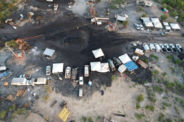 View of the coal mine that collapsed leaving workers trapped in Coahuila state, Mexico. Photo: Reuters
