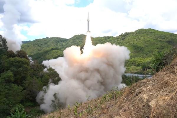 A missile launched by the Chinese military’s Eastern Theatre Command rocket force from an undisclosed location near Taiwan earlier this month. Photo: Xinhua