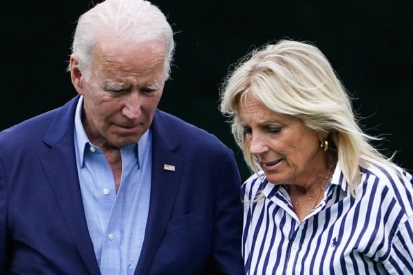 Jill Biden (seen with husband and US presdient Joe Biden on August 8) has contracted Covid-19. Photo: AFP