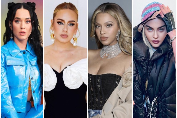 Katy Perry, Adele, Beyoncé and Madonna all have unique diets. Photos: @adele, @madonna, @katyperry, @beyonce/Instagram