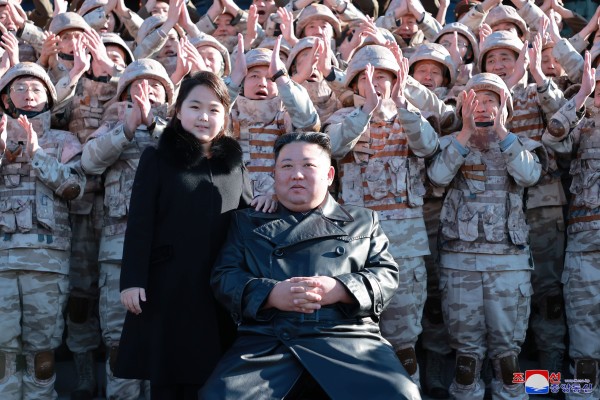 North Korean leader Kim Jong-un with his daughter Ju-ae. Photo: via EPA-EFE