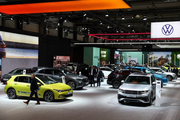 The Volkswagen stand at the Brussels Motor Show. The 100th edition of the Autosalon at the Brussels Expo will run from January 14 to 22. Photo:  EPA-EFE