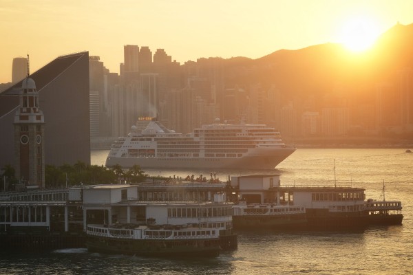 Star Ferry vessels at the pier in Tsim Sha Tsui as a cruise liner and Hong Kong’s iconic skyline serves as a picturesque backdrop. Photo: Elson Li