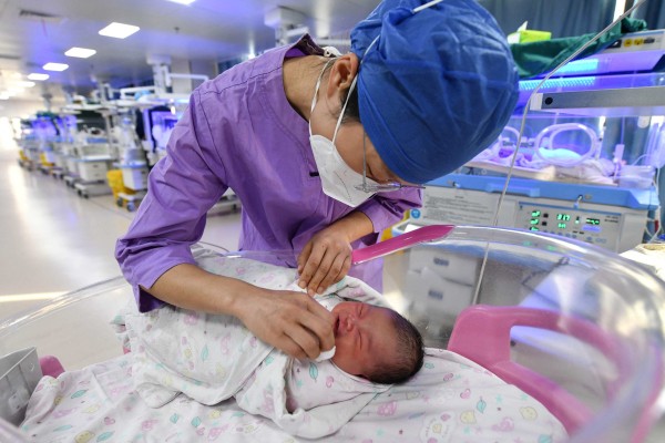 China recorded its lowest birth rate last year since the founding of the People’s Republic in 1949, with 6.77 babies born per 1,000 people, according to official data. Photo: AFP