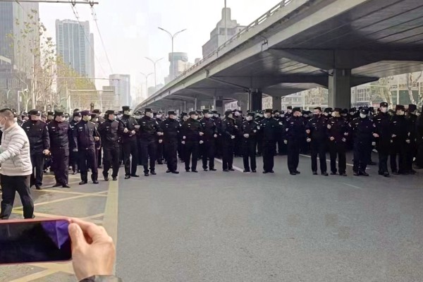 Protesters have taken to the streets in Wuhan over the past week to protest against cuts to medical services. Photo: Twitter