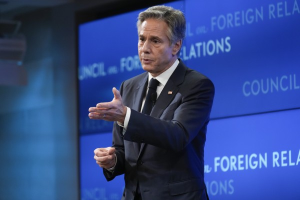 US Secretary of State Antony Blinken at the Council on Foreign Relations in New York on Wednesday. Photo: AP