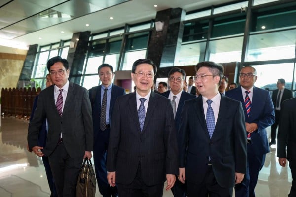 Hong Kong Chief Executive John Lee arrives in Jakarta, Indonesia, on July 25 during a round of visits to the Asean region, which includes stops in Singapore and Malaysia. Photo: Facebook