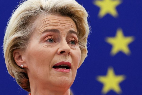 European Commission President Ursula von der Leyen delivers the State of the European Union address to the European Parliament in Strasbourg, France on Wednesday. Photo: Reuters