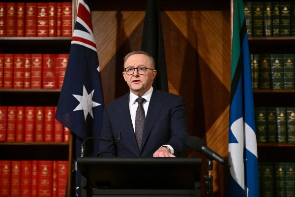 Australian Prime Minister Anthony Albanese speaks after a ministry meeting in Melbourne. Photo: Reuters