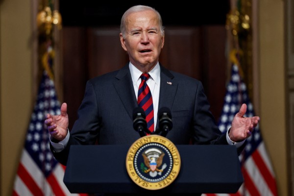 US President Joe Biden speaks during the first meeting of the White House Council on Supply Chain Resilience in Washington on Monday. Photo: Reuters