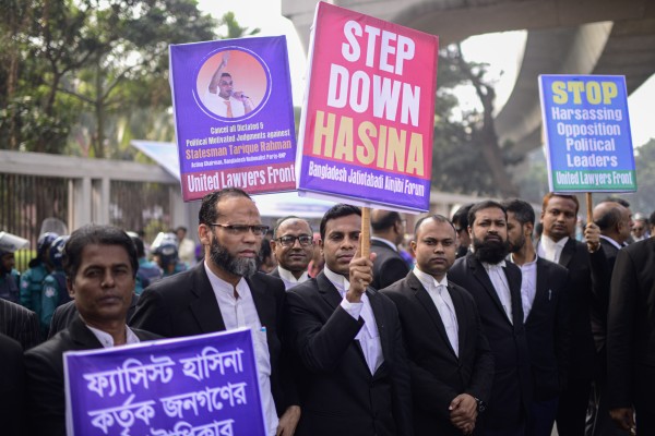 Supporters of the Bangladesh Nationalist Party marking International Human Rights Day in Dhaka on December 10. Photo: AP