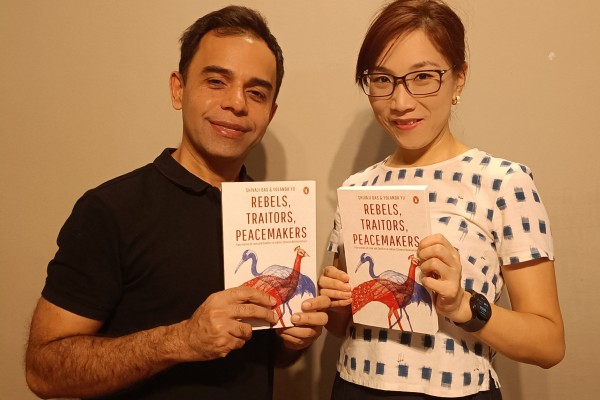 Shivaji Das and Yolanda Yu with their book “Rebels, Traitors, Peacemakers: True Stories of Love and Conflict in Indian-Chinese Relationships”. Photo: Handout