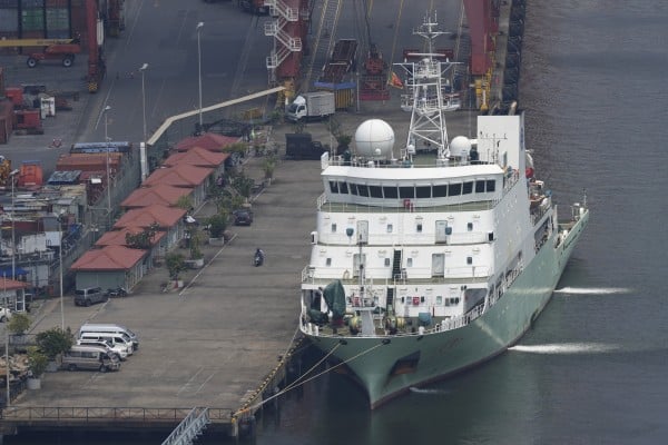 Chinese research ship Shi Yan 6 is seen berthed at Colombo harbour in Sri Lanka in October 2023. Photo: AP