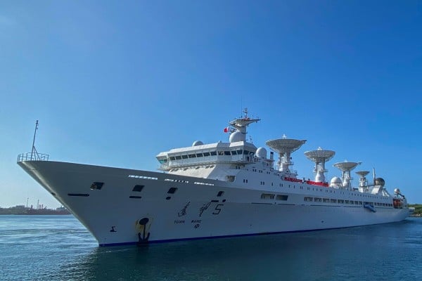 China’s research vessel Yuan Wang 5 arrives at Sri Lanka’s Hambantota port in 2022. Photo: AFP