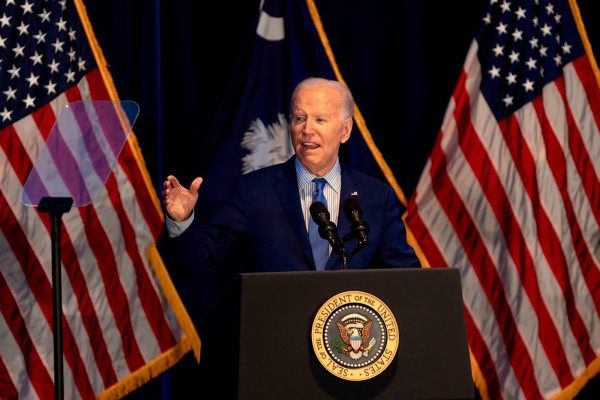 President Joe Biden speaks at the South Carolina Democratic Party’s First-in-the-Nation Celebration Dinner on January 27 in Columbia, South Carolina. Photo: The State/TNS 