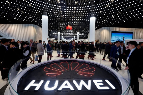 The Huawei stand at the Mobile World Congress n Barcelona, Spain, last month. Photo: Reuters