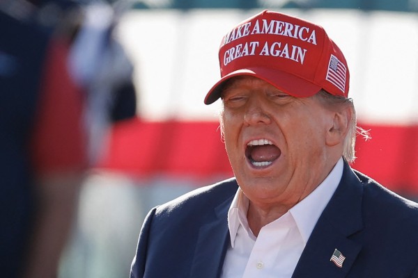 Former US President and 2024 Republican presidential candidate Donald Trump speaks during a political rally in Vandalia, Ohio, on Saturday. Photo: AFP/Getty Images/TNS