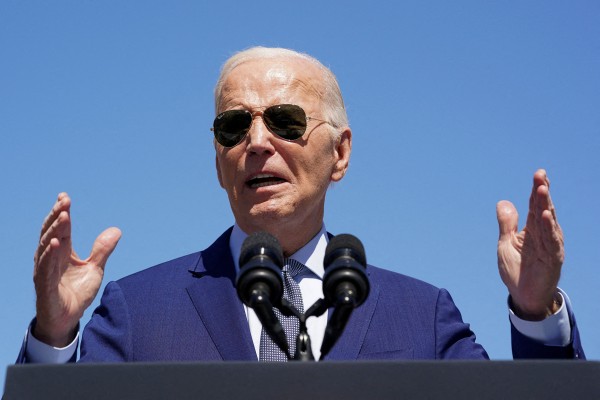 US President Joe Biden speaks during a visit to the Intel Ocotillo Campus in Chandler, Arizona, on Wednesday. Photo: Reuters