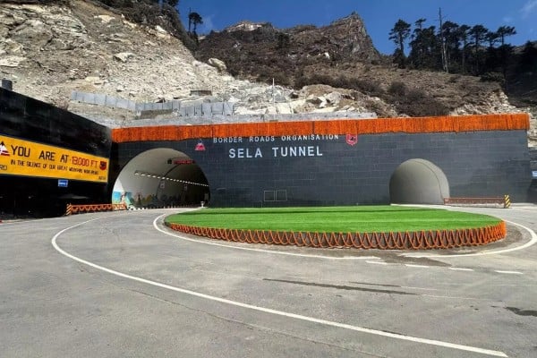 The Sela Tunnel which connects Tezpur and Tawang in Arunachal Pradesh was constructed at an altitude of 13,000 feet (39,600 metres). Photo: X/ @gemsofbabus_