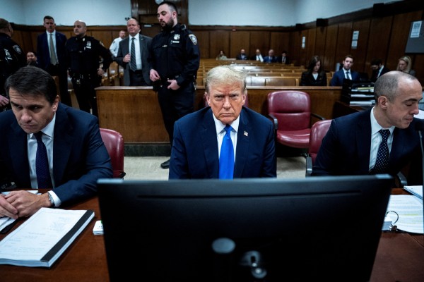 Donald Trump in the courtroom. Photo: Reuters