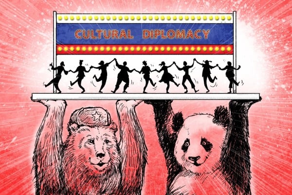 Partly to break out of isolation from the West, Russian leader Vladimir Putin is now looking to boost cultural exchanges with China. Illustration: Henry Wong