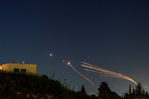 Israel’s Iron Dome anti-missile system intercepts rockets launched from Lebanon towards Israel last week. Photo: Reuters 