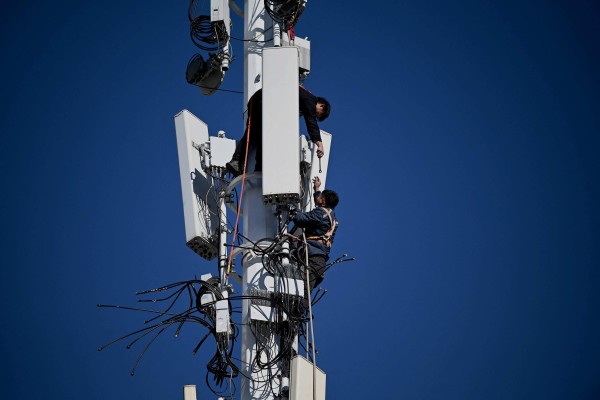 About 3.65 million 5G base stations have been built across China.  Photo: AFP