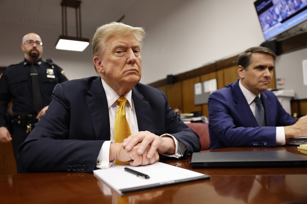 Donald Trump in the courtroom on Tuesday. Photo: AP