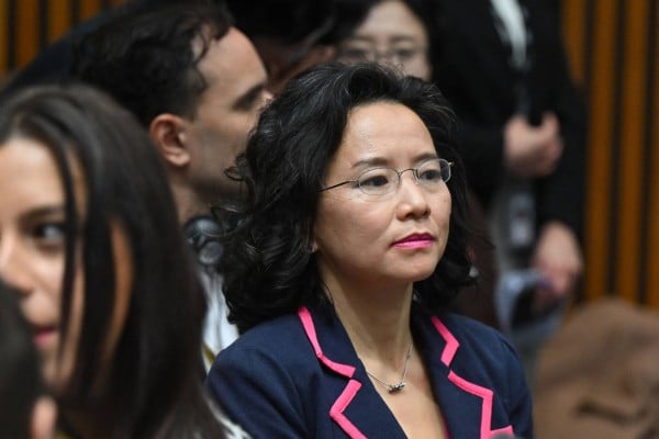 Australian journalist Cheng Lei observes a signing ceremony by China’s Premier Li Qiang and Australia’s Prime Minister Anthony Albanese on Monday. Photo: AFP Australian journalist Cheng Lei observes a signing ceremony by China’s Premier Li Qiang and Australia’s Prime Minister Anthony Albanese on Monday. Photo: AFP