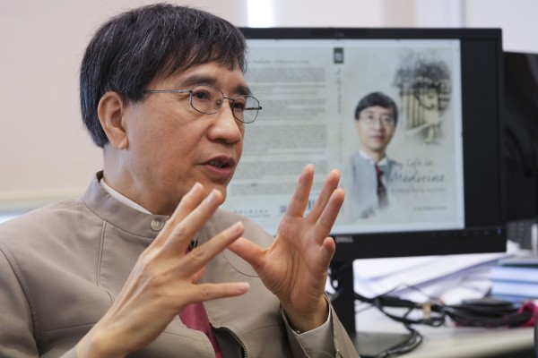 HKU microbiologist Yuen Kwok-yung, discusses his new autobiography in his office at Queen Mary Hospital in Pok Fu Lam. Photo: May Tse