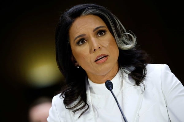 Tulsi Gabbard testifies during her confirmation hearing before the Senate Intelligence Committee in Washington in January. Photo: AFP Tulsi Gabbard testifies during her confirmation hearing before the Senate Intelligence Committee in Washington in January. Photo: AFP