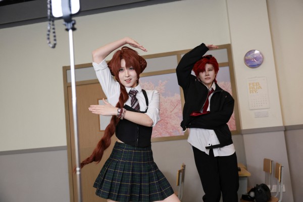 Visitors dance while wearing costumes at Chen Go, an “idol experience centre” where fans dress up as K-pop idols and step onto sets carefully designed to resemble backstage dressing rooms and South Korean music programmes, in Shanghai, China. Photo: Reuters