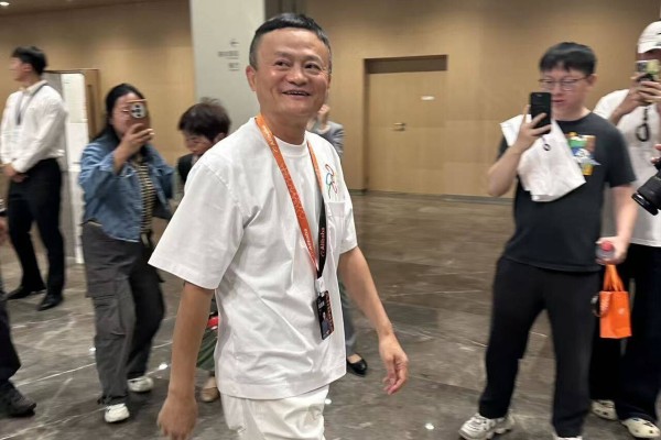 Jack Ma, founder of Alibaba, visits the company’s campus in Hangzhou, Zhejiang province, on Friday. Photo: Handout