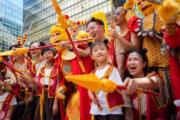 Some paddlers dressed up as popular Chinese legends Wukong and Ne Zha for the event. Photo: Eugene Lee Some paddlers dressed up as popular Chinese legends Wukong and Ne Zha for the event. Photo: Eugene Lee