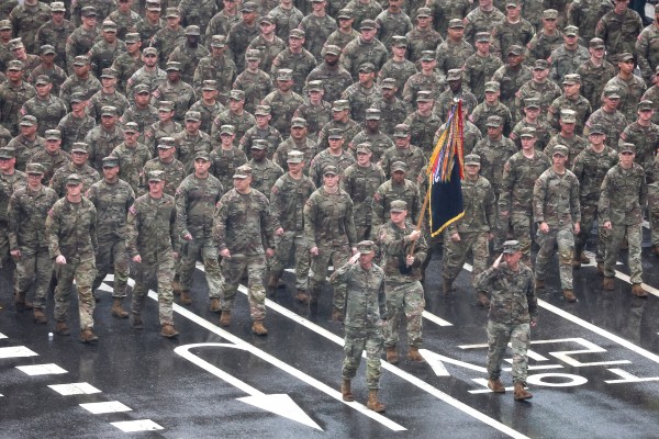 US troops take part in a military parade in Seoul in 2023. Photo: Yonhap/dpa
