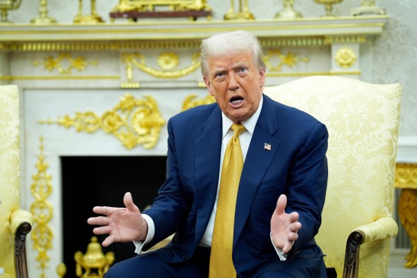 US President Donald Trump in the Oval Office at the White House on Tuesday. Photo: EPA