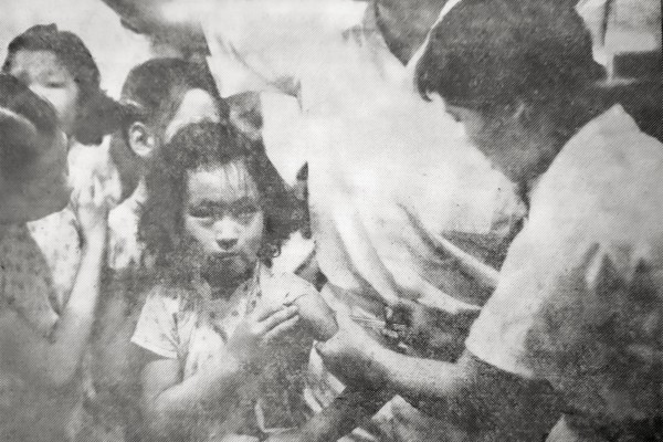 A girl receives an anti-cholera injection at a government clinic in Hong Kong, in 1961. Photo: SCMP Archives