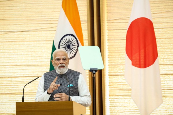 Indian Prime Minister Narendra Modi during a press conference in Tokyo on Friday. Photo: AFP