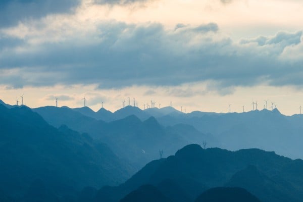 Wind turbines are seen on July 3 on Meihua mountain in southwest China’s Guizhou province, which in recent years has accelerated the construction of advanced coal-fired power plants alongside wind and solar power units. Photo: Xinhua Wind turbines are seen on July 3 on Meihua mountain in southwest China’s Guizhou province, which in recent years has accelerated the construction of advanced coal-fired power plants alongside wind and solar power units. Photo: Xinhua