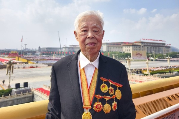 Hong Kong war veteran Lo King-fai, 94, was honoured at the Victory Day military parade in Beijing on Wednesday. Photo: Handout