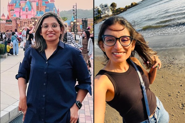 Ashanthi Nandika at 85kg (left) before she started seeing online fitness trainer Sheikh Nadir Siddiquee in 2023, and now (right) weighing 55kg. Photo: Ashanthi Nandika