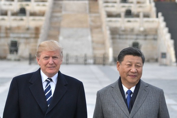 Donald Trump and Xi Jinping at the Forbidden City, Beijing in 2017. Photo: AFP