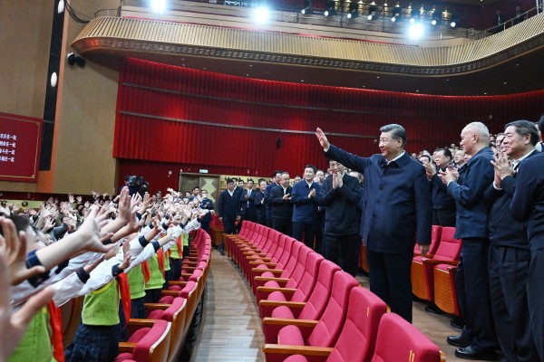 Chinese President Xi Jinping attends a gala marking the 70th founding anniversary of Xinjiang Uygur Autonomous Region in Urumqi, the regional capital, on Wednesday. Photo: Xinhua