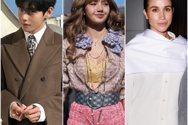 BTS’ V, Blackpink’s Lisa, and Meghan Markle were just three of the many stars who attended Paris Fashion Week. Photos: @thv/Instagram, Getty Images, Handout