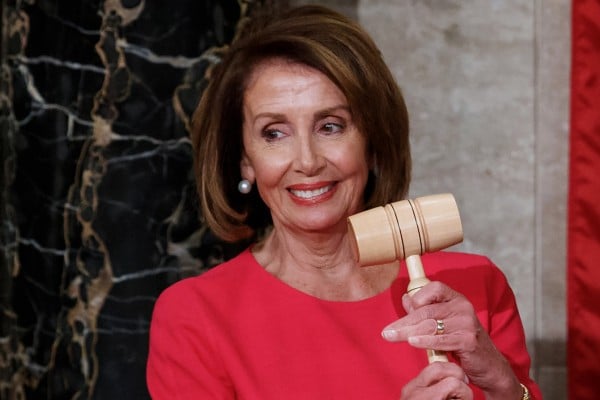 Then House Speaker Nancy Pelosi holds the gavel at the US Capitol in Washington in 2019. File photo: AP Then House Speaker Nancy Pelosi holds the gavel at the US Capitol in Washington in 2019. File photo: AP