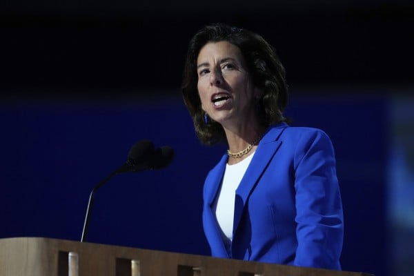 Former US commerce secretary Gina Raimondo is against China having any access to high-end chips or cutting-edge products made in the US. Photo: AP Former US commerce secretary Gina Raimondo is against China having any access to high-end chips or cutting-edge products made in the US. Photo: AP
