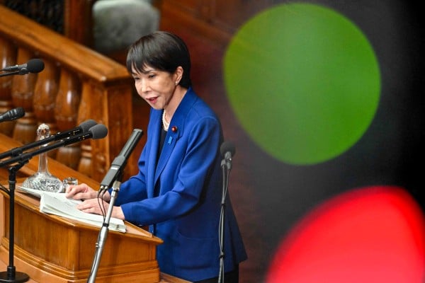Japan’s Prime Minister Sanae Takaichi delivers a speech at the House of Representatives plenary session in Tokyo on October 24. Photo: AFP Japan’s Prime Minister Sanae Takaichi delivers a speech at the House of Representatives plenary session in Tokyo on October 24. Photo: AFP