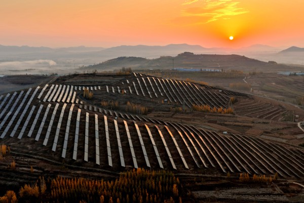 A solar farm in China’s Shandong province. China leads the world in clean-energy investment, spending US$625 billion on the sector last year alone. Photo: Xinhua
