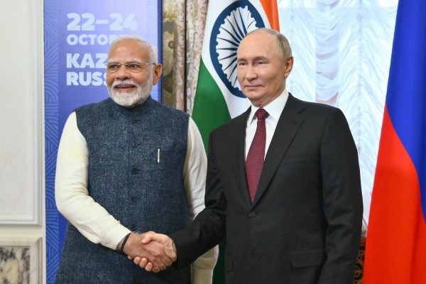 Russian President Vladimir Putin meets with Indian Prime Minister Narendra Modi during the 16th BRICS Summit in Kazan, Russia, on October 22. Photo: dpa